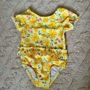 Carter's Yellow Floral Baby Swimsuit